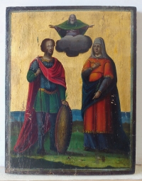 Russian icon - Two Orthodox Saints.