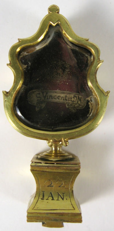 Reliquary with relic of St. Vincent of Saragossa with Cardinal Colonna seal