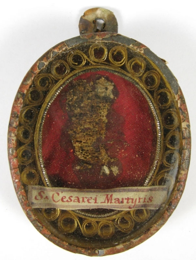 Large reliquary theca with relics of St Cesarius Martyr of Africa