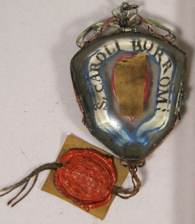 Crystal reliquary theca with a significant relic of Saint Charles Borromeo