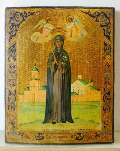 Russian Icon - St Venerable Euphrosyne of Polotsk, Holy Patron on Belarus