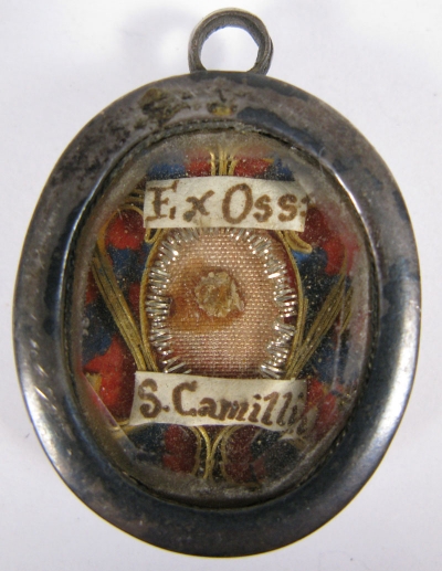 Reliquary theca with relics of Saint Camillus de Lellis, Patron of the sick &amp; doctors