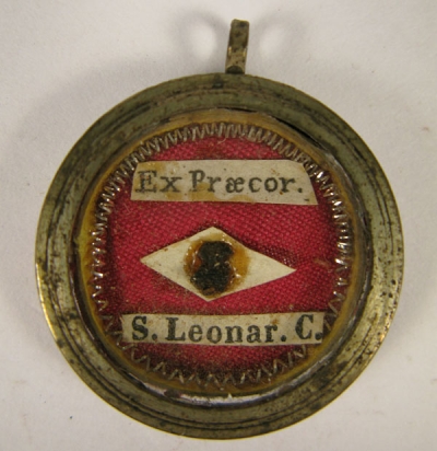 Theca with first-class relics of St Leonard of Port Maurice, O.F.M.