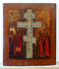 The Staurotheke icon with Crucifix and 6 Family Saints