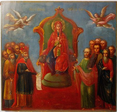 Russian Icon - The Assembly of the Most Holy Mother of God