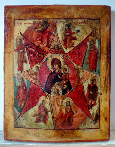 Russian Icon - Our Lady of the Unburnt Thornbush