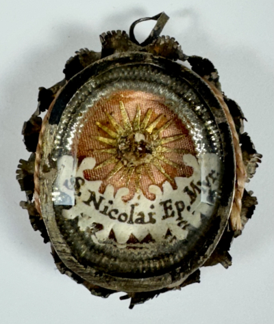 Reliquary theca with relic of St. Nicholas, Bishop of Myra, the Miracleworker of Bari