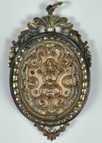 Important reliquary theca with relics of the True Cross, the Virgin Mary, St. John the Baptist, &amp; Saints certified by St. Pope John XXIII