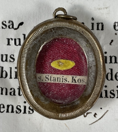 1866 Documented theca with relics of St. Stanislaus Kostka, Patron of Poland