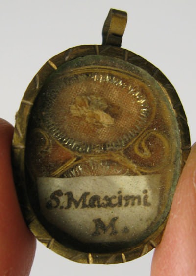 Theca with relic of Martyr Saint Maximus of Rome