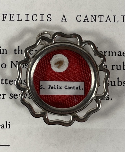 1992 Documented reliquary theca with relic of Capuchin St. Felix of Cantalice
