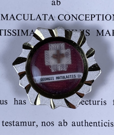 1990 Documented reliquary theca with relics of the Blessed George Matulaitis-Matulewicz