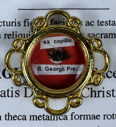 2001 Documented reliquary theca with relic of St. George (Gorg) Preca, founder of the Society of Christian Doctrine in Malta