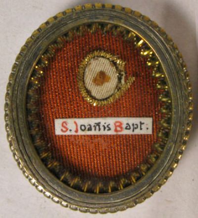 Reliquary theca with relic of Saint John the Baptist