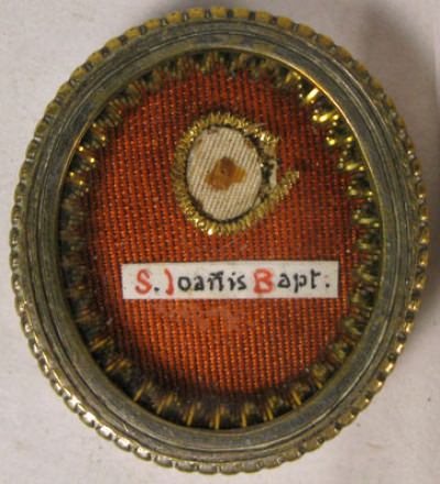 Reliquary theca with relic of Saint John the Baptist