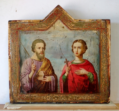 Russian Icon - St Unmercenary Healers Cosmas &amp; Damianus
