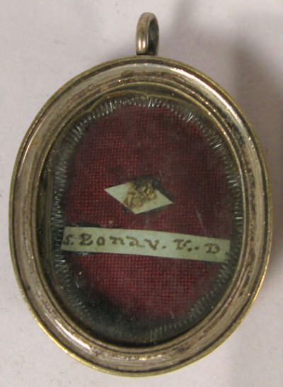 Theca with first class ex ossibus relic of Saint Bonaventure