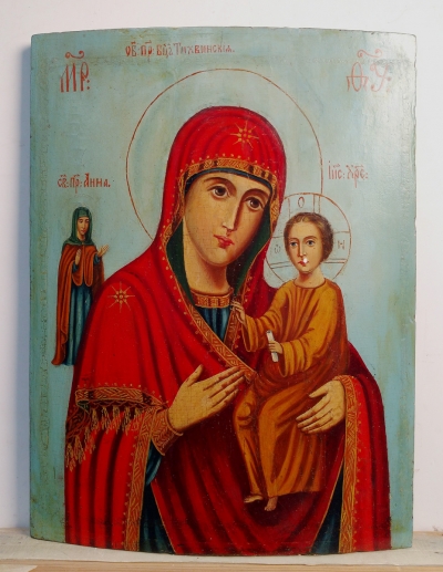 Russian Icon - Our Lady of Tikhvin and St. Anne