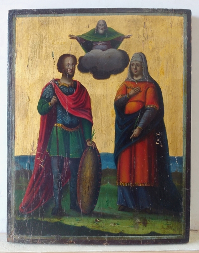 Russian icon - Two Orthodox Saints.