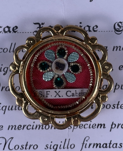 1971 Documented reliquary with relic of St. Frances Xavier Cabrini, patron saint of immigrants