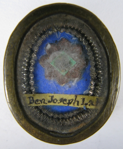 Reliquary theca with relics of Saint Benedict Joseph Labre, Patron of Bachelors