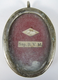 Reliquary theca with relic of Sepulchre of the Blessed Virgin Mary