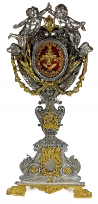 Spectacular French Reliquary Monstrance with a Relic of the True Cross of Christ