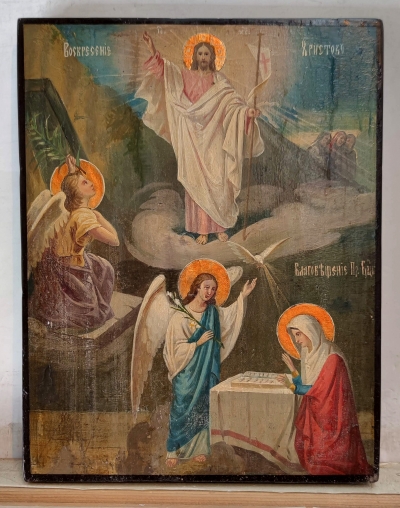 Russian Icon - The Resurrection &amp; The Annunciation
