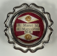 Vatican Reliquary theca with relics of 2 Martyrs: St. Marcian of Tortona &amp; St. Marcellinus