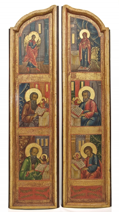 A Pair of Russian Orthodox Royal Doors from a Church iconostasis
