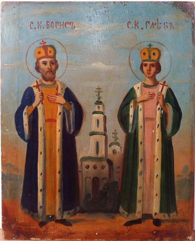 Russian icon - Saint Russian Martyr Princes Boris and Gleb