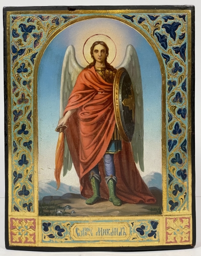 Fancy Russian Icon - St. Archangel Michael, Chief Commander of the Heavenly Host