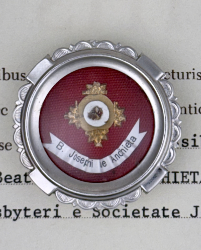 1980 Documented reliquary theca with relic of Bl. José de Anchieta, Apostle of Brazil