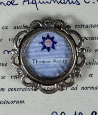 1991 Documented theca with relic of St. Thomas Aquinas, Doctor of the Church &amp; patron of students
