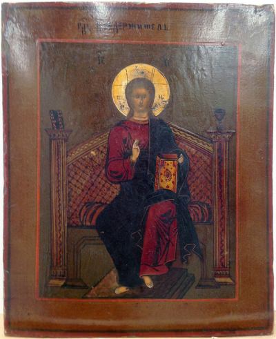 Russian Icon - Christ Pantocrator Enthroned