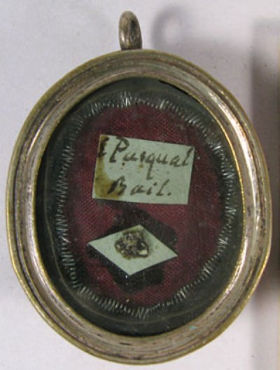 Theca with a first class ex ossibus relic of Saint Paschal Baylon