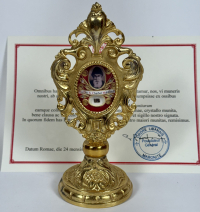 2005 Documented reliquary monstrance with a relic of Maronite St. Charbel Makhlouf, O.L.M