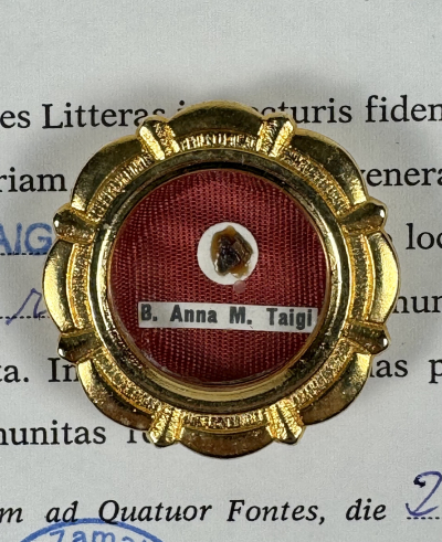 1993 Documented reliquary theca with relic of Blessed Anna Maria Taigi
