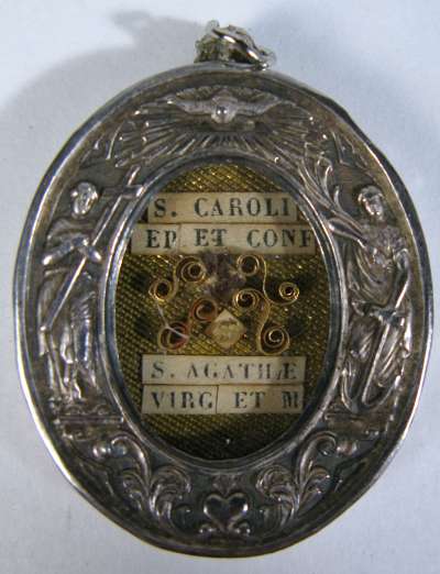 Theca with relics of Saint Charles Borromeo, Bishop of Milan and Saint Agatha of Sicily, Virgin and Martyr