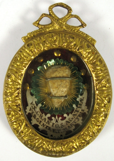 Reliquary theca with large first-class relic of Saint Martyr Agatha