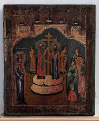 Russian Icon - The Elevation of the Holy Cross