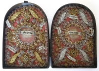 Locket reliquary with relics of 10 Saints: St. Defendentis; St. Pope Adeodatus I; St. Dignatian; St. Peregrin; St. Clement; St. Tranquilla; St. Innocentia &amp; St. Floris