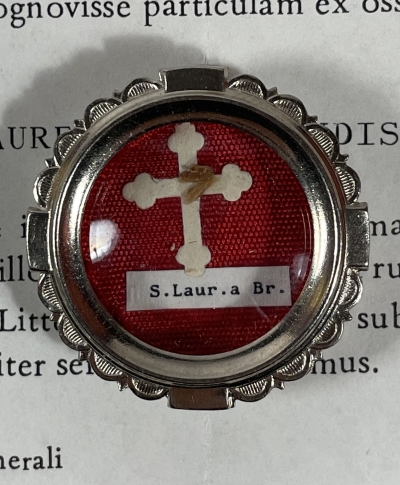 1990 Documented reliquary theca with relics of Capuchin St. Lawrence of Brindisi, Doctor of the Church