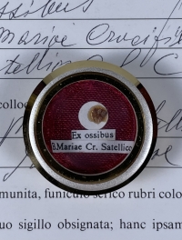 Documented theca with relics of the Blessed Abbess Maria Crocifissa Satellico
