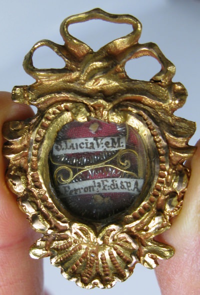 Reliquary theca with relics of Saints Lucia and Saint Petronax of Monte Cassino