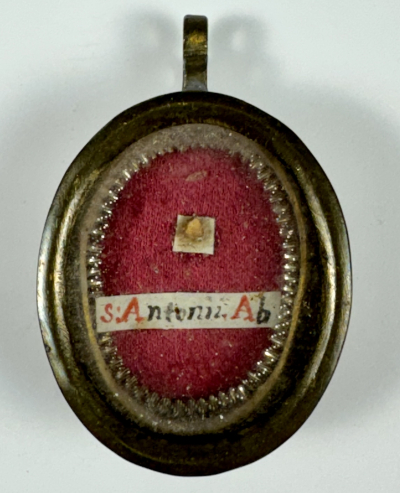 Reliquary theca with relic of St. Anthony the Great, Abbot &amp; Hermit of the Desert