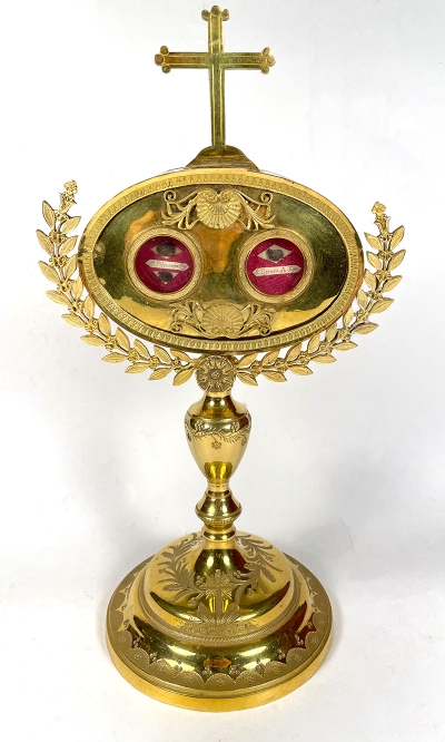 Reliquary Monstrance with relics of 2 Apostolic Fathers: St. Ignatius of Antioch &amp; St. Polycarp of Smyrna