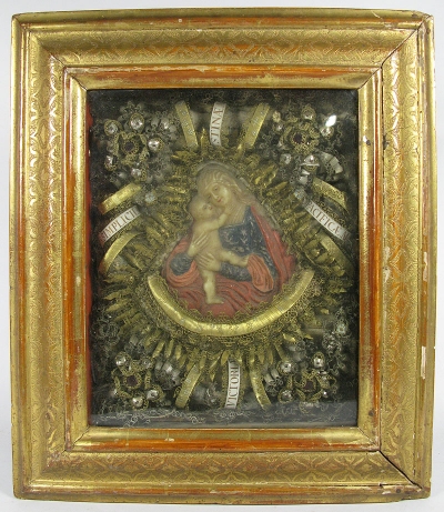 Frame Reliquary with relics of 4 Female Martyr Saints: St Justina, St Pacifica, St Simplicity &amp; St Victoria