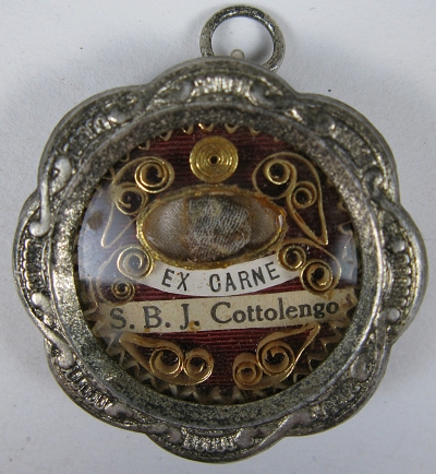 Reliquary theca with relic of Saint Giuseppe (Joseph) Benedetto Cottolengo