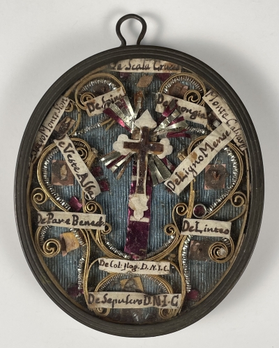 18c Reliquary of the True Cross &amp; Arma Christi (Instruments of Passion) of Jesus Christ relics